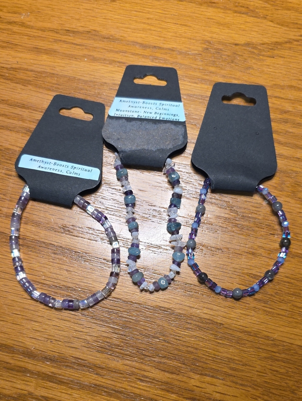 Amethyst Set of Three Stretch Bracelets